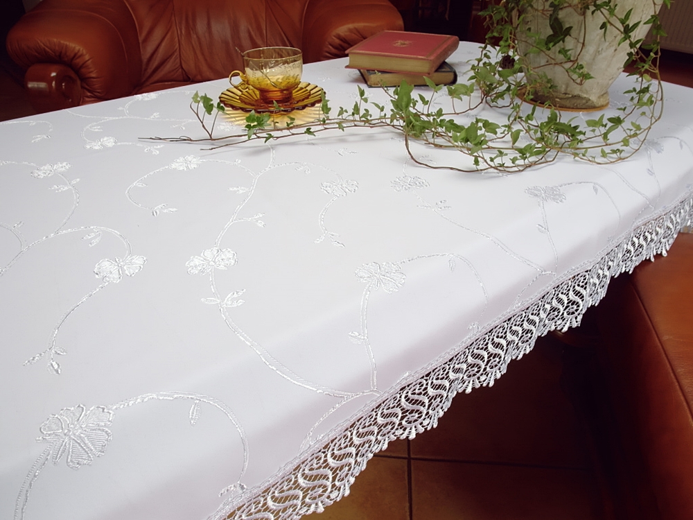 Obrus plamoodporny z gipiurą FLORES (DRTgip)